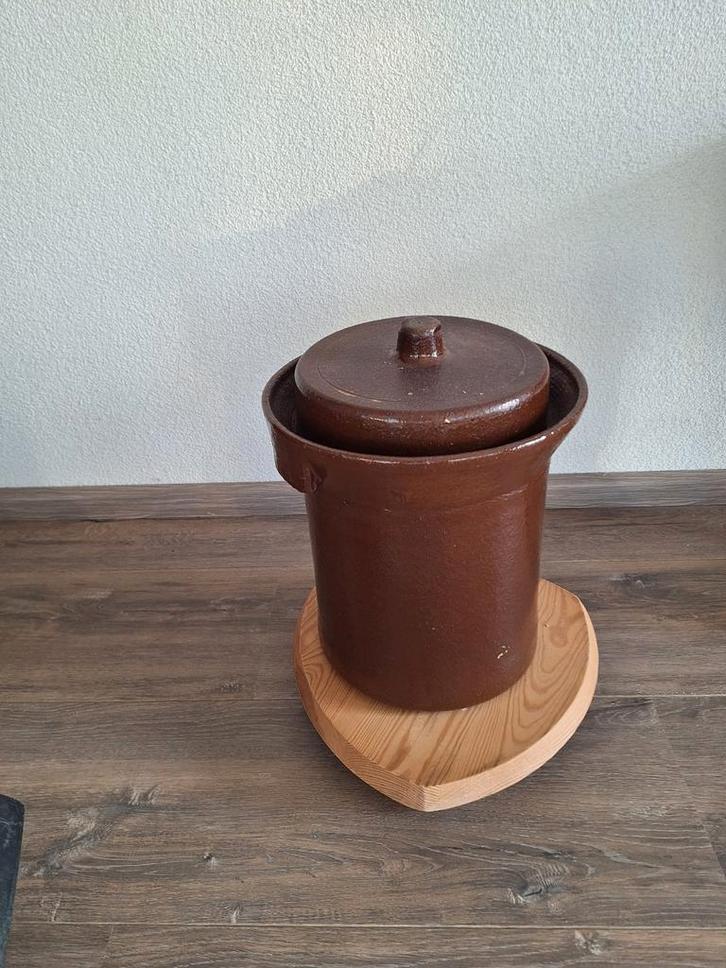 Vintage Aardewerk Inmaakpot met Deksel, Antiek en Kunst, Antiek | Keramiek en Aardewerk, Ophalen of Verzenden