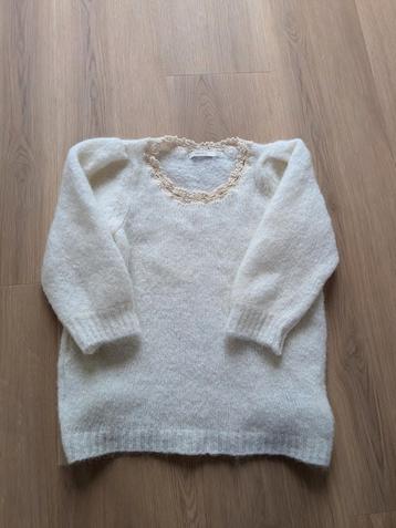 ≥ Sissy-Boy Witte Trui met Pofmouwen Maat S — Truien en Vesten