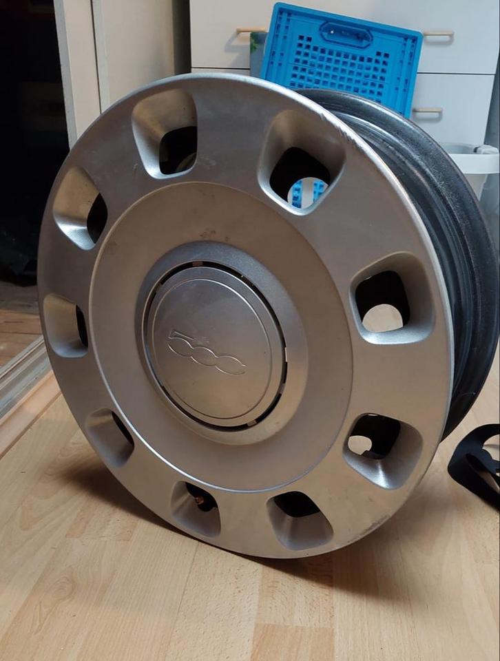 14 inch orginele fiat 500 stalenvelgen, Auto diversen, Wieldoppen, Zo goed als nieuw, Ophalen of Verzenden
