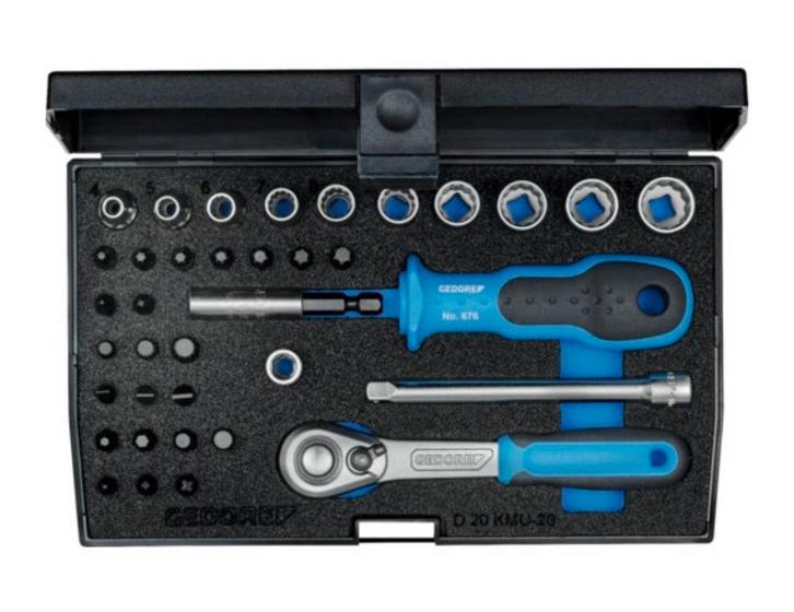 Gedore dopsleutelset D 20 KMU-20 1/4 - 37 delig!!., Auto diversen, Autogereedschap, Nieuw, Ophalen of Verzenden
