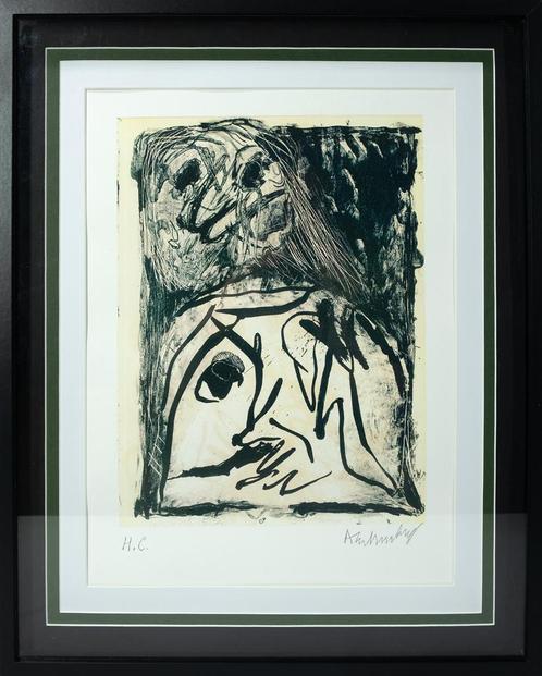 Pierre Alechinsky (1927) - Litho in zwart en groen, Antiek en Kunst, Kunst | Litho's en Zeefdrukken, Ophalen of Verzenden