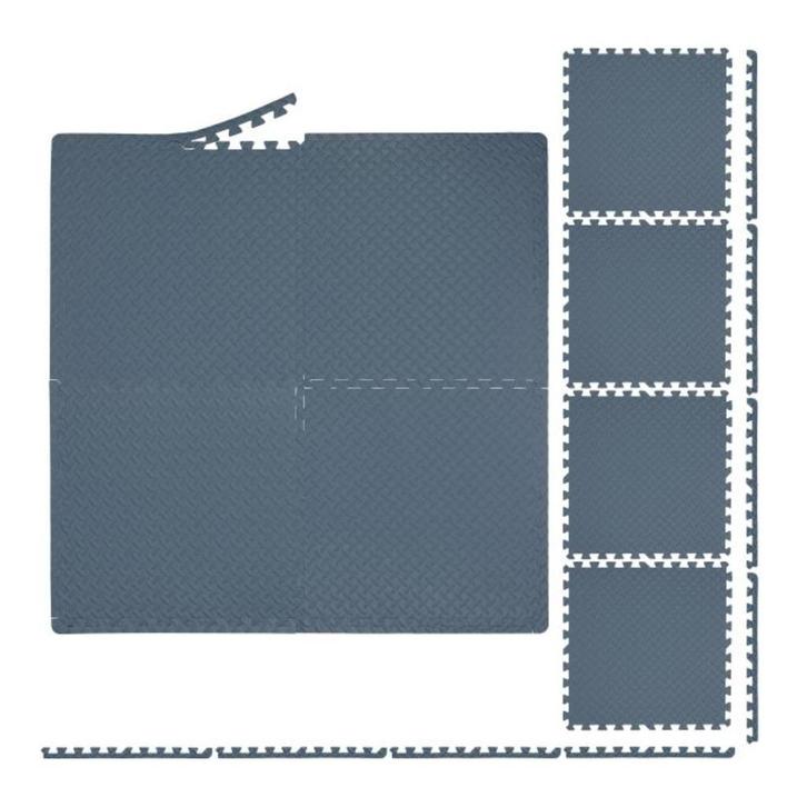 Beschermmat fitness set van 8 grijs, Sport en Fitness, Fitnessmaterialen, Nieuw, Fitnessmat, Armen, Benen, Borst, Buik, Rug, Ophalen of Verzenden