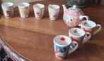 Blond Amsterdam theepot met 7 diverse bekers, Blond Amsterdam, Overige typen, Ophalen of Verzenden, Zo goed als nieuw