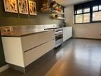 Moderne keuken wit hoogglans met RVS blad - Industriële look, Ophalen, Gebruikt, Wit, Enkelwandige keuken
