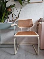 Vintage webbing stoel creme/wit met armleuningen, Gebruikt, Wit, Eén, Ophalen