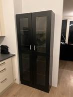 Mooie zwarte vitrine kast, Ophalen, 50 tot 100 cm, Zo goed als nieuw, 150 tot 200 cm