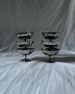 Vintage Franse RVS ijscoupes Jean Couzon | tulpvorm | inox, Huis en Inrichting, Keuken | Servies, Ophalen, Overige materialen