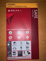 Delta safety card A321 (N), Verzamelen, Luchtvaart en Vliegtuigspotten, Ophalen of Verzenden, Zo goed als nieuw, Kaart, Foto of Prent
