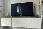 Besta tv meubel wit + glasplaat, Huis en Inrichting, Kasten | Wandmeubels, Minder dan 100 cm, 25 tot 50 cm, Gebruikt, Ophalen