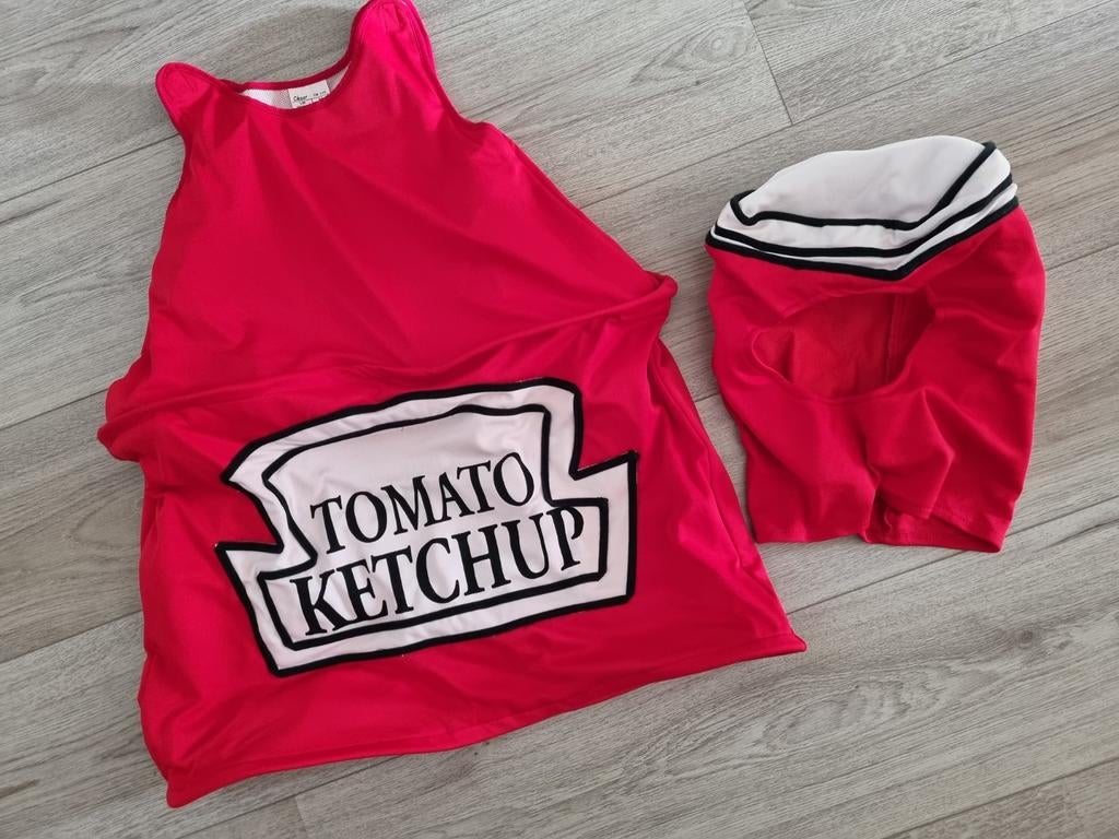 Tomato Ketchup Carnaval Kostuum - Maat 116, Ophalen of Verzenden, Zo goed als nieuw, 110 t/m 116, Jongen of Meisje