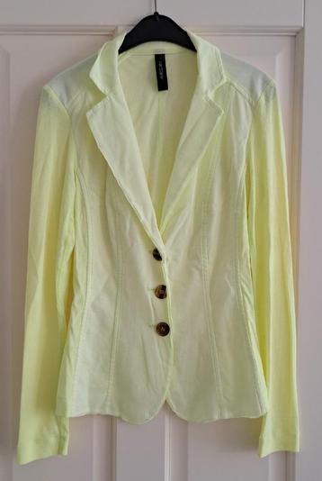 MarcCain neon gele soepele blazer dyed patroon mt XS/S TNC beschikbaar voor biedingen
