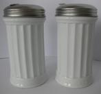 Keukenpotten / Kruidenpotten 2 stuks chroom/wit hoogte 14 cm, Huis en Inrichting, Keuken | Keukenbenodigdheden, Ophalen of Verzenden