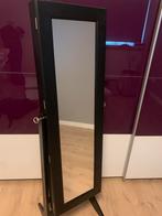 Sieradenkast met spiegel (zwart), Huis en Inrichting, Minder dan 50 cm, 150 tot 200 cm, Rechthoekig, Zo goed als nieuw
