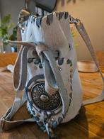 Bijzondere tas van leer en vacht, Ophalen, Gebruikt, Beige, Handtas