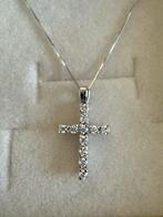Wit gouden hanger met diamantjes, Sieraden, Tassen en Uiterlijk, Kettingen, Ophalen of Verzenden, Zo goed als nieuw, Wit, Goud