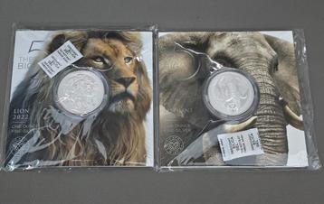 Zilver ZUID-AFRIKA BIG 5 SERIE 1  Olifant & Leeuw beschikbaar voor biedingen