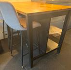 Kookeiland Tafel - Zwart Hout & Metaal, Ophalen, Gebruikt, Zwart, 50 tot 100 cm
