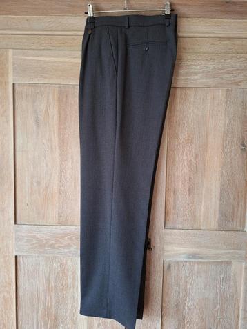 Herenpantalon, grijs, polyester/ wol/elastaan beschikbaar voor biedingen
