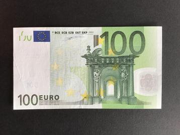 4x 100 euro biljetten Duisenberg letter S, Z, L en X