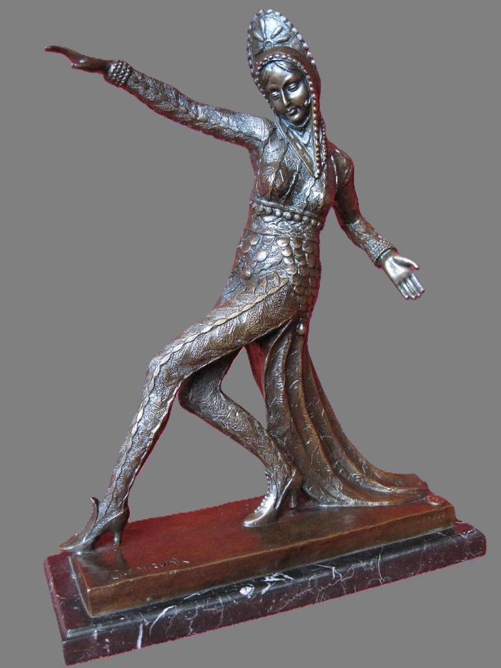 Art Nouveau: bronzen beeld Claude Mirval., Antiek en Kunst, Antiek | Koper en Brons, Brons, Ophalen