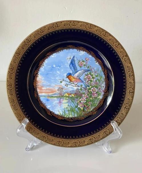Limoges Castel 22K goud wandbord ijsvogel, Antiek en Kunst, Antiek | Wandborden en Tegels, Ophalen of Verzenden