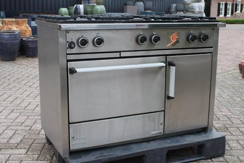 RVS 6-pits Mareno fornuis met dubbele oven horeca restaurant, Witgoed en Apparatuur, Fornuizen, Gebruikt, Vrijstaand, Gas, 5 kookzones of meer
