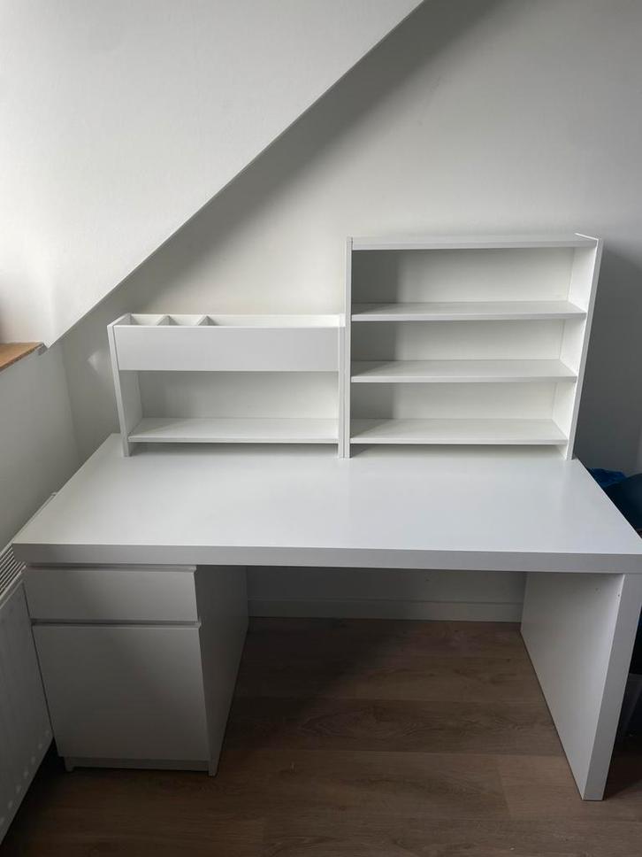 Bureau MALM wit, IKEA, Huis en Inrichting, Bureaus, Gebruikt, Bureau, Ophalen