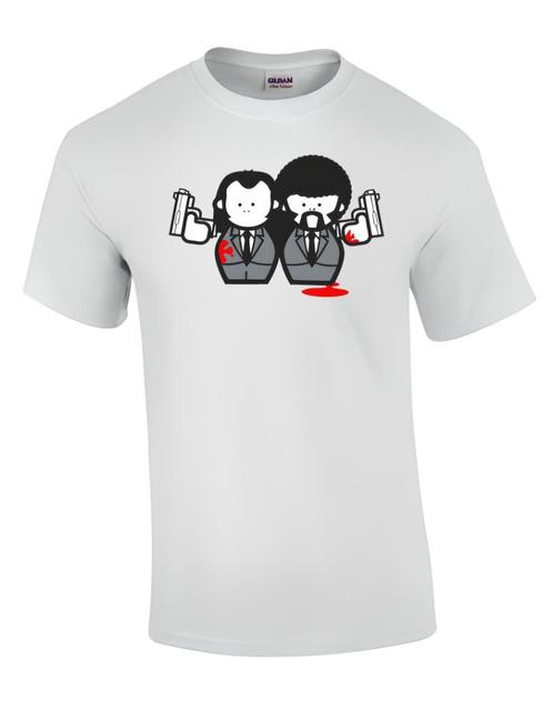 T Shirt Pulp Fiction Cartoon, Kleding | Heren, T-shirts, Nieuw, Maat 52/54 (L), Wit, Ophalen of Verzenden