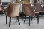 Partij leuke eetkamerstoelen skai velvet velours horeca 42 x, Gebruikt, Bruin, Vijf, Zes of meer stoelen, Ophalen