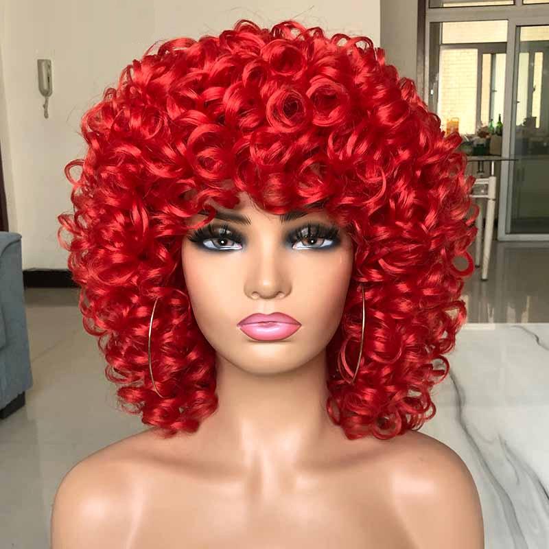 Rode Korte Afro Pruik Haar Dames Vrouwen Krullen Rood, Sieraden, Tassen en Uiterlijk, Uiterlijk | Haarverzorging, Nieuw, Pruik of Haarverlenging
