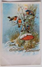 Nostalgische kaart goudvinken, gelukkig nieuwjaar, Verzamelen, Ophalen of Verzenden, 1960 tot 1980, Gelopen, Vogel