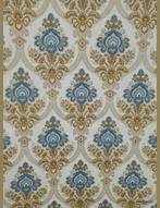 7123 Blauw barokpatroon vintage behang retro origineel swiet, Verzenden, Minder dan 10 m², Blauw