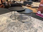 Salontafel 2-delig Zwart metaal €149,- Direct/Leverbaar, Huis en Inrichting, Tafels | Salontafels, 50 tot 100 cm, Rond, Nieuw