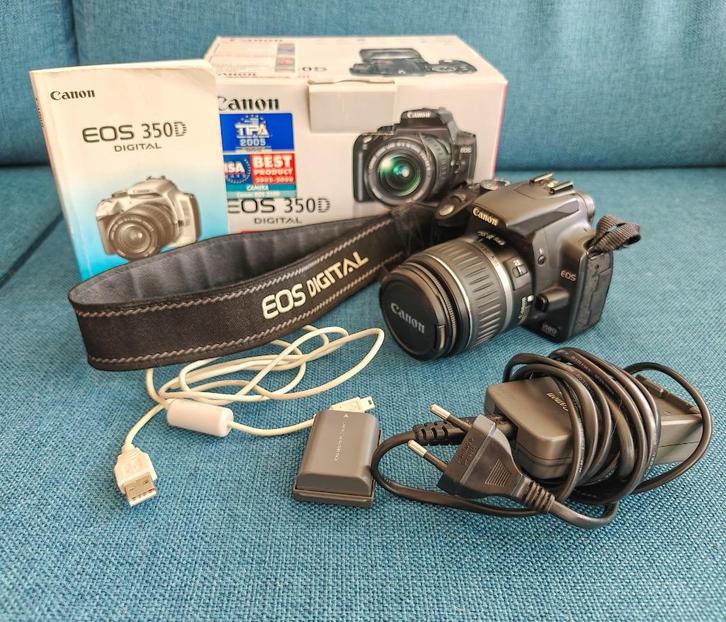 Prachtige Canon EOS 350D Spiegelreflexcamera set te koop, Audio, Tv en Foto, Fotocamera's Digitaal, Zo goed als nieuw, Spiegelreflex