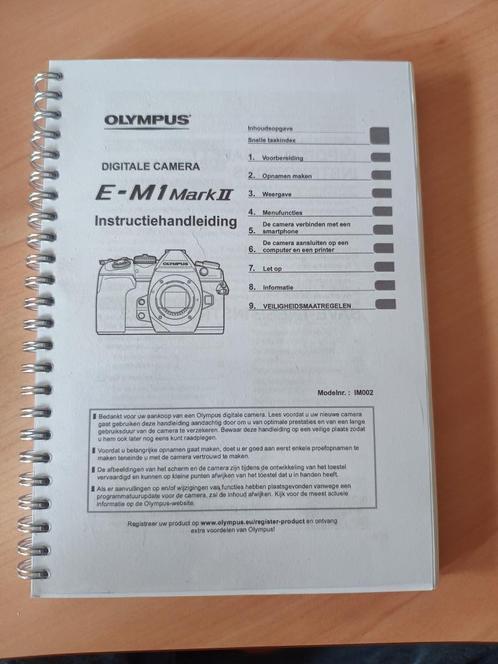 Handleiding Olympus OM D E-M1 Mark 2 Nederlands, Audio, Tv en Foto, Fotocamera's Digitaal, Nieuw, Olympus, Geen optische zoom