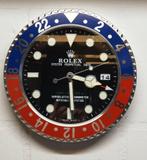 Rolex design wandklok GMT type Pepsi 34cm RVS, Wandklok, Analoog, Nieuw, ?