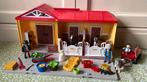 Manege stal paarden met extra ponywagen meeneemkoffer, Ophalen of Verzenden, Zo goed als nieuw, Complete set