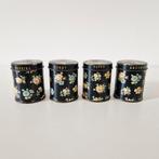vintage blikjes kruiden potjes bloemen blik, Ophalen of Verzenden