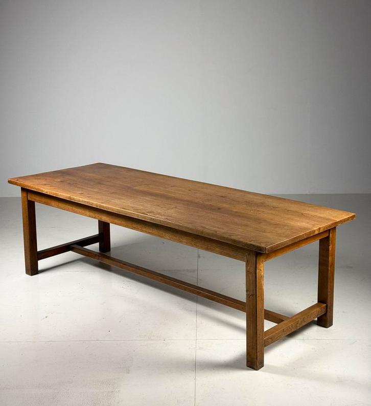 Kloostertafel eettafel eiken landelijk 250cm, Huis en Inrichting, Tafels | Eettafels, Zo goed als nieuw, 50 tot 100 cm, 200 cm of meer