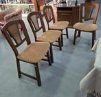 4 eetkamerstoelen | eikenhout | € 25 per stuk | stevig |, Ophalen, Gebruikt, Bruin, Klassiek
