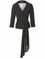 Krommenacker luxe jasje zwart met Chiffon bindceintuur 38, Maat 38/40 (M), Verzenden, Zwart, Zo goed als nieuw