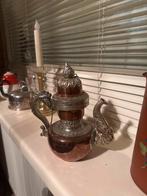 Antieke koperen theepot met zilveren details, Ophalen of Verzenden, Koper