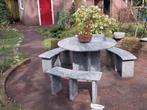 Granieten tuintafel met 3 bankjes. In nieuwstaat, Ophalen, Zo goed als nieuw, Overige materialen