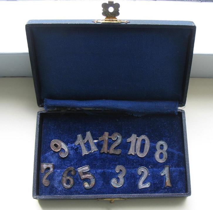 Tafelnummers verzilverd, Antiek en Kunst, Antiek | Goud en Zilver, Zilver, Ophalen of Verzenden