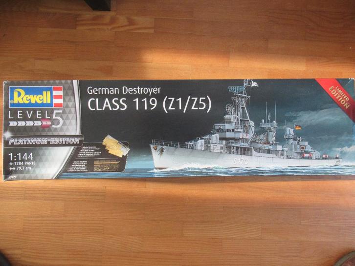 German Destroyer CLASS 119 (Z1/Z5) Revell 1/144) Platinum ed, Hobby en Vrije tijd, Modelbouw | Boten en Schepen, Nieuw, 1:200 of kleiner