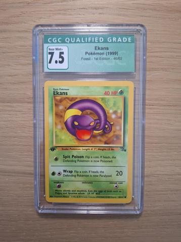 Ekans 46 1st Edition CGC 7.5 INKED Fossil beschikbaar voor biedingen