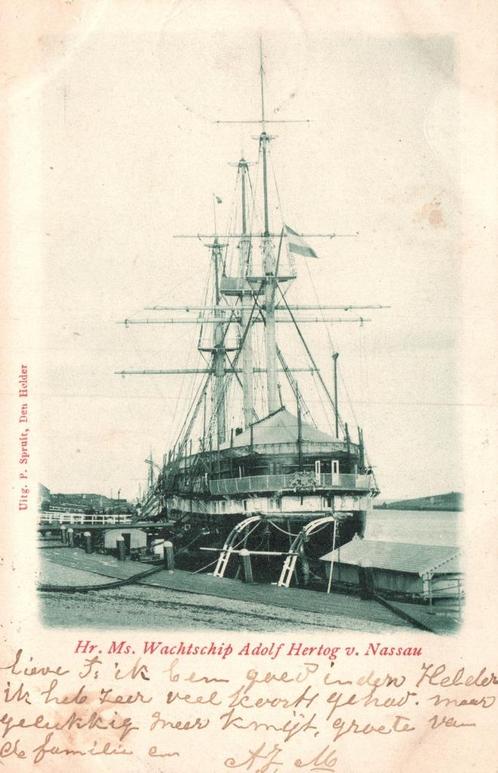 Hr. Ms. Wachtschip Adolf Hertog v. Nassau (1901) 128726, Verzamelen, Ansichtkaarten | Nederland, Gelopen, Noord-Holland, Voor 1920