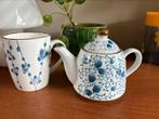 Theepot handgeschilderd Riverdale / Tea for one + mok, Overige typen, Ophalen of Verzenden, Zo goed als nieuw, Overige stijlen
