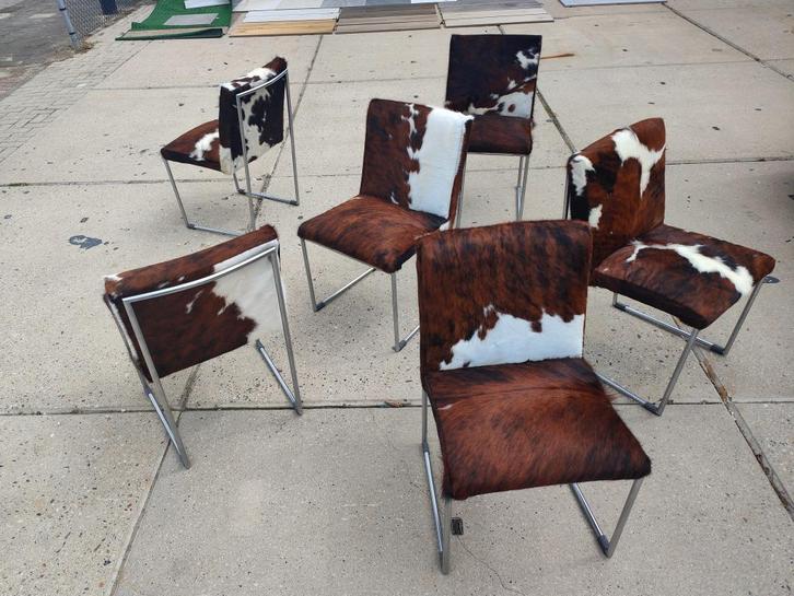 4 harvink Stoelen in echt koeienhuid, Huis en Inrichting, Stoelen, Nieuw, Vijf, Zes of meer stoelen, Overige kleuren, Ophalen
