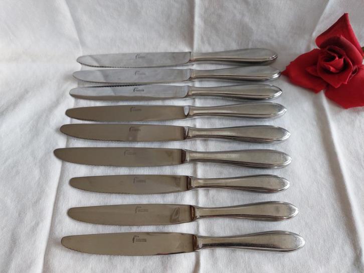 Zilverfabriek Voorschoten RVS messen puntfilet groot klein, Antiek en Kunst, Antiek | Bestek, Verzenden